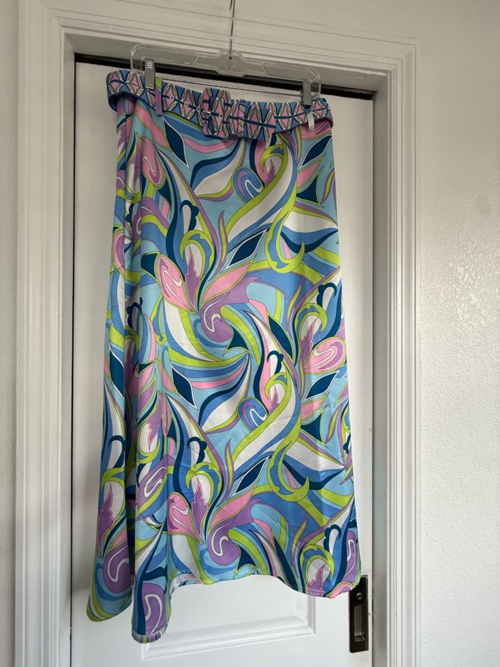 Boston Proper Pastel Swirl Print Blouse - Blue, Pink, Lime